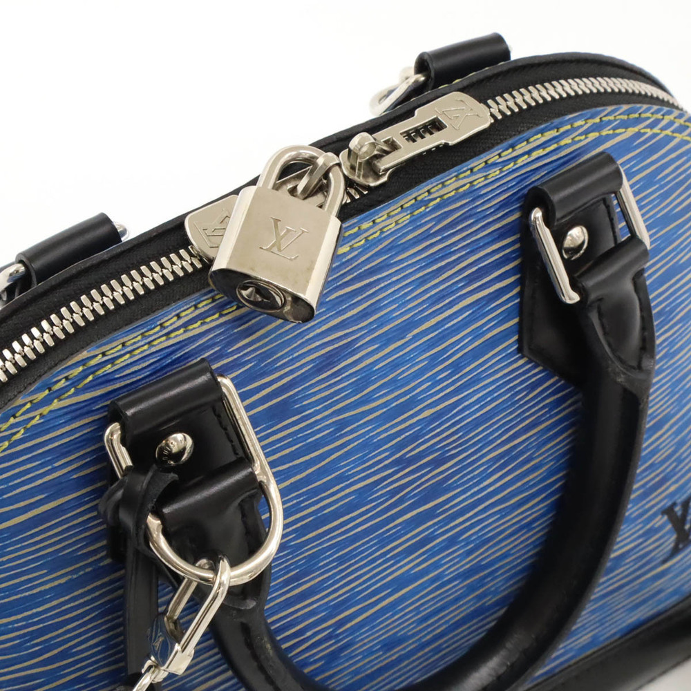 LOUIS VUITTON Epi Denim Alma Handbag Bag Shoulder Blue Black - Picture 5 of 8